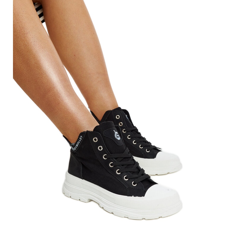 Nura high black sneakers with indentations