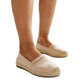 Light beige espadrilles with Abia rhinestones