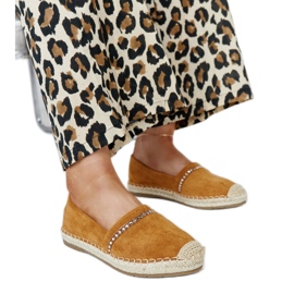 Brown espadrilles with Abia rhinestones