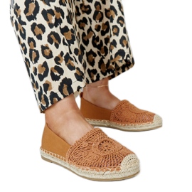 Brown espadrilles with Kalba embroidery