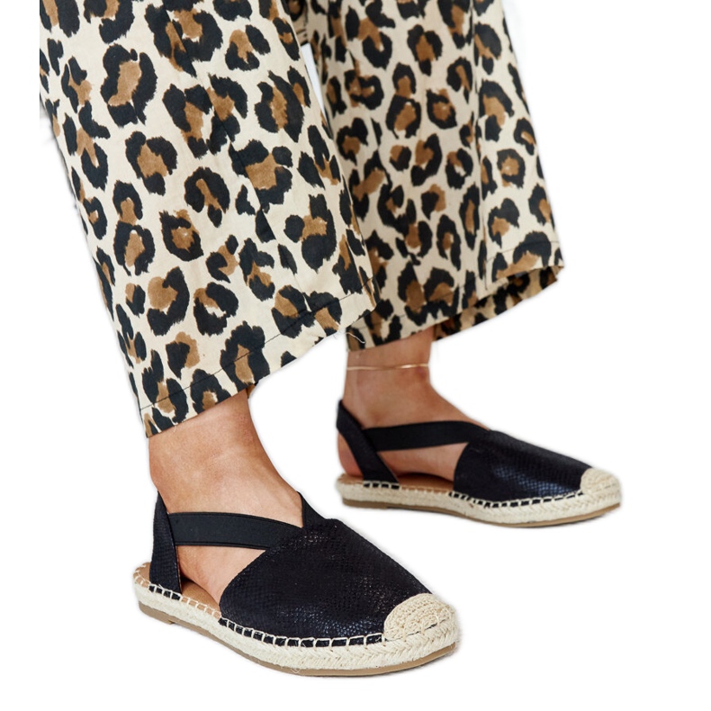 Black espadrilles with open heel Tharna