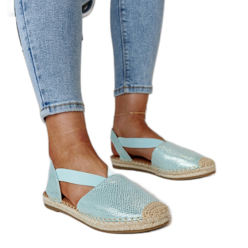 Light green espadrilles with open heel Tharna