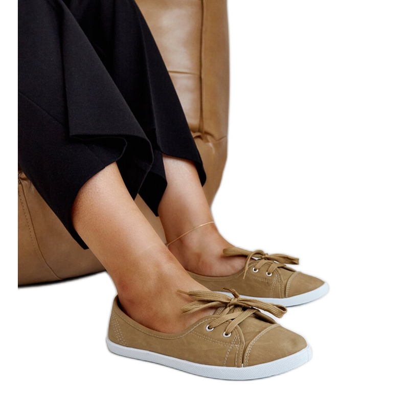 Brown slip-on sneakers in eco leather Knudsen