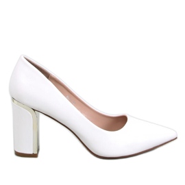 Laurents White stiletto heel pumps