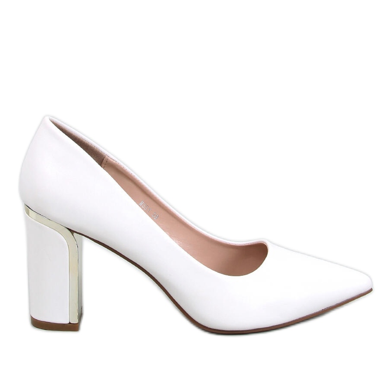 Laurents White stiletto heel pumps