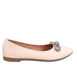 Duvall Beige rhinestone ballet flats