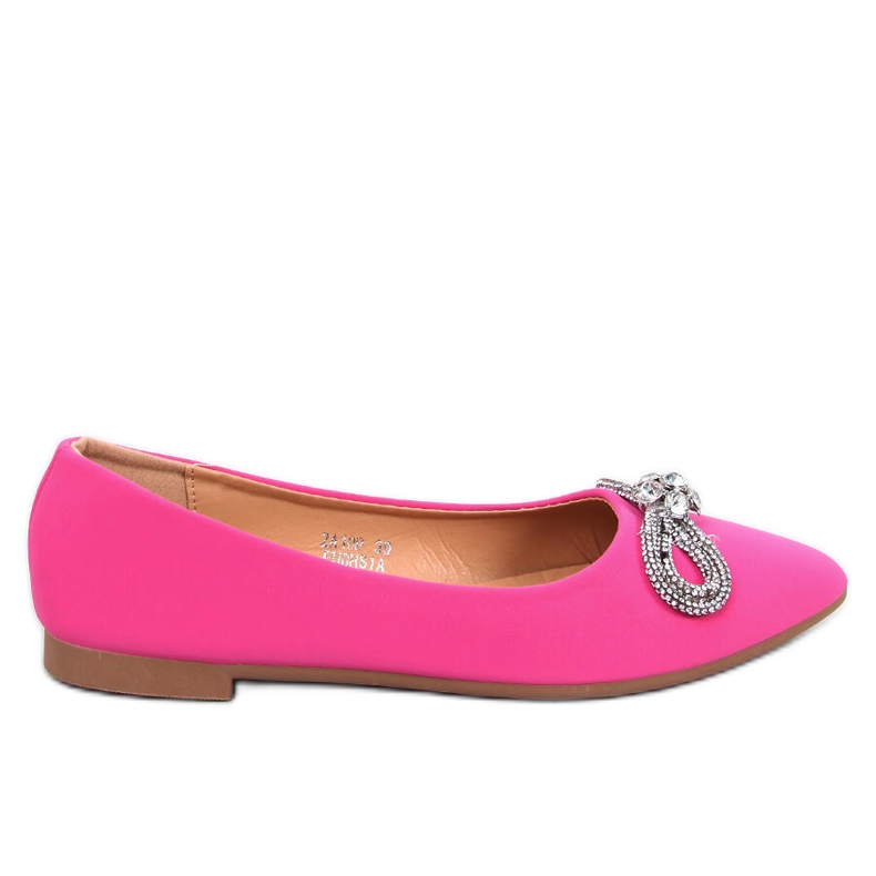 Ballet flats with zircons Duvall Fuchsia pink