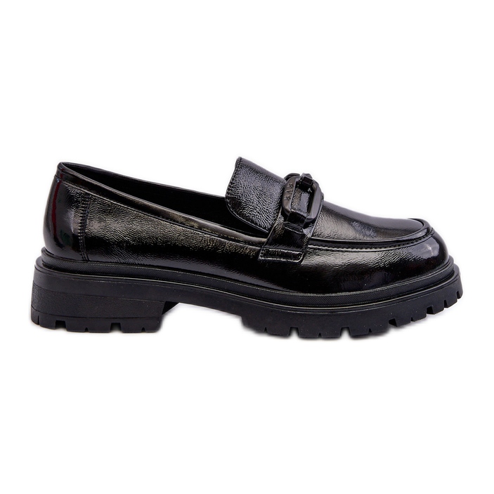 Vinceza Women's Patent Leather Moccasins Black Imbleria
