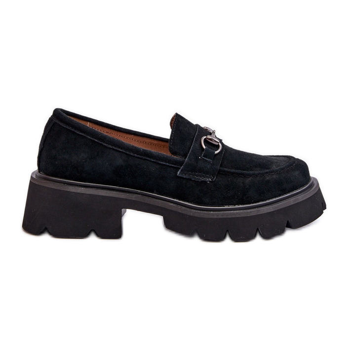 Vinceza Chunky Women's Suede Moccasins Black Neloria Vinceza Chunky Women's Suede Moccasins Black Neloria