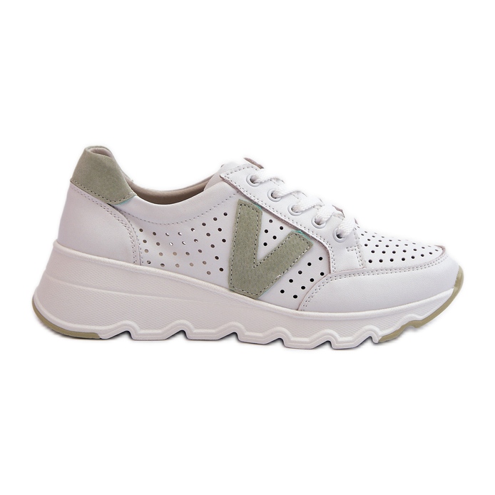 Vinceza Women's Leather Light Sports Shoes White Eleonori