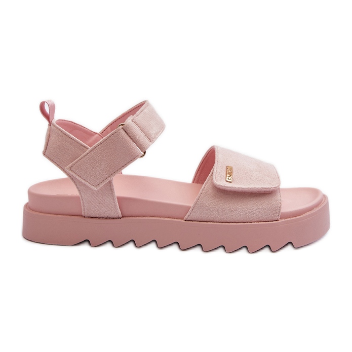 Women's Suede Sandals on the Big Star Platform NN274701 Pink Women's Suede Sandals on the Big Star Platform NN274701 Pink