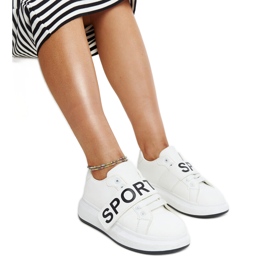 Blue leather shoes with a decorative buckle white