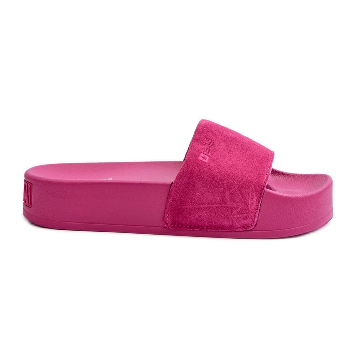 Women's Suede Slides on the Platform Big Star NN274A672 Fuchsia pink