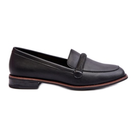 Sergio Leone Women's Leather Moccasins With a Decorative Strap, Black Saosin Sergio Leone Women's Leather Moccasins With a Decorative Strap, Black Saosin