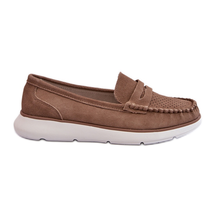 Sergio Leone SP012 Brown suede loafers on the platform