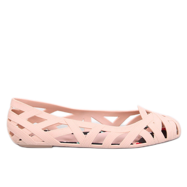 Meliski Chassa Nude openwork ballet flats beige