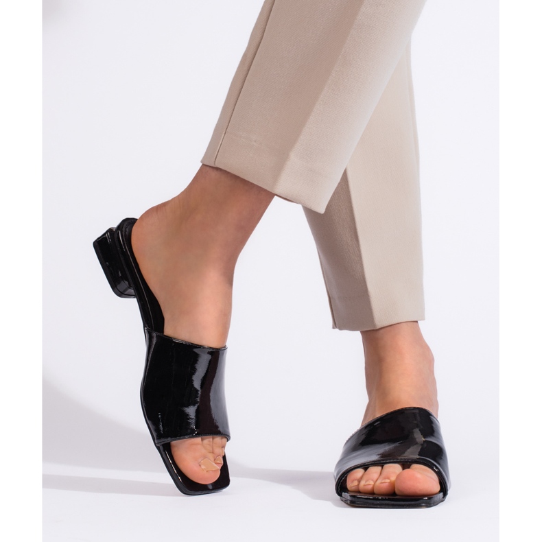 Goodin Women's classic black high-heeled mules Goodin Women's classic black high-heeled mules