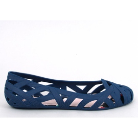 Chassa Navy openwork meliski ballet flats blue