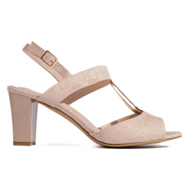 Goodin Women's gold high-heeled sandals golden