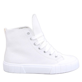Rogers White canvas high-top sneakers