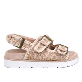 Badey Khaki platform sandals beige