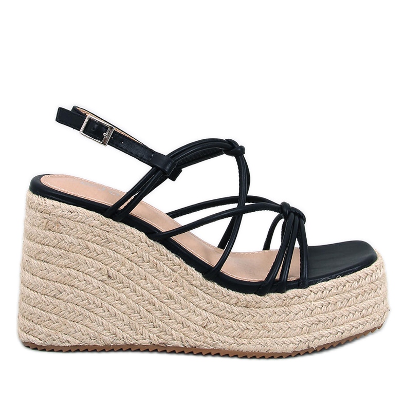 Pascai Black wedge espadrille sandals Pascai Black wedge espadrille sandals