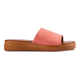 Women's green suede slippers