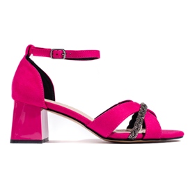 Goodin Women's fuchsia suede sandals pink