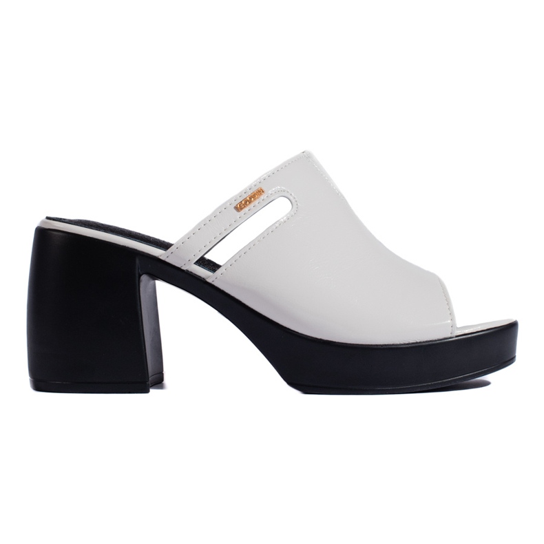 Goodin White women's high-heeled flip-flops