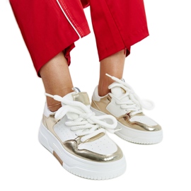 White and gold high platform sneakers from Farkas White and gold high platform sneakers from Farkas