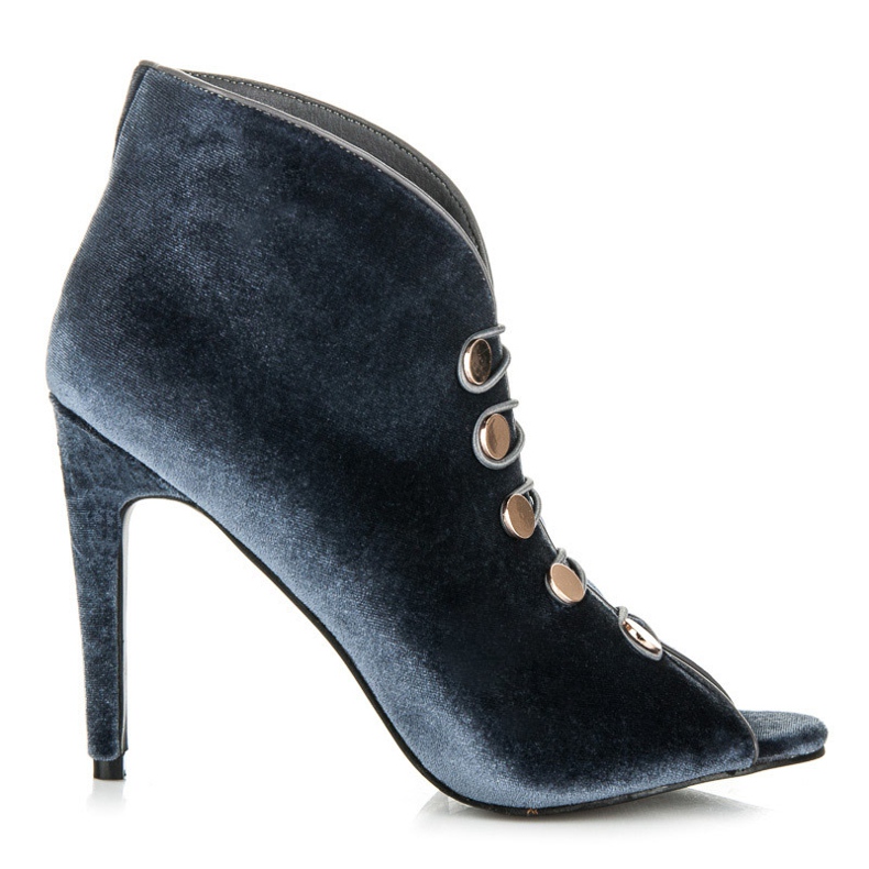 Vices Open toe velor boots grey