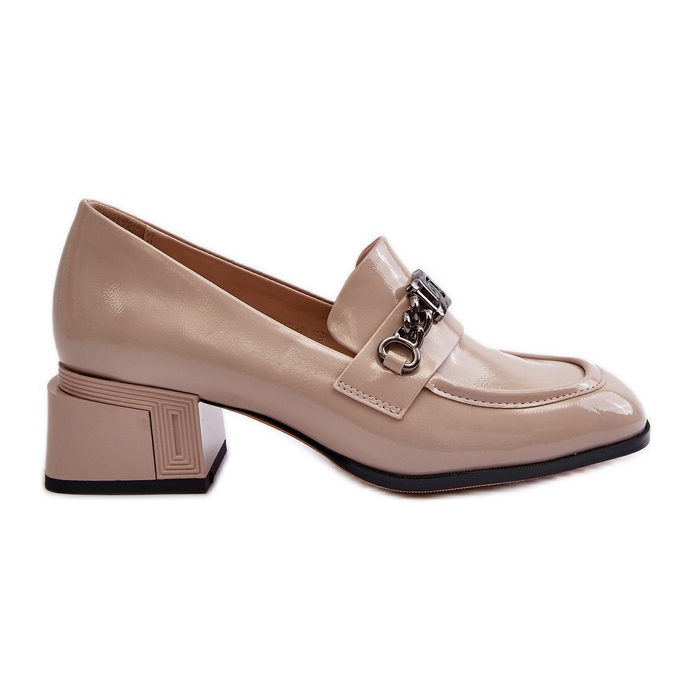 Patent Leather Pumps on a Beige Block S.Barski MR38-960