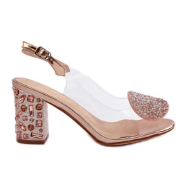 S.Barski Transparent Sandals on a High Heel Rose Gold D&A MR38-812 pink S.Barski Transparent Sandals on a High Heel Rose Gold D&A MR38-812 pink