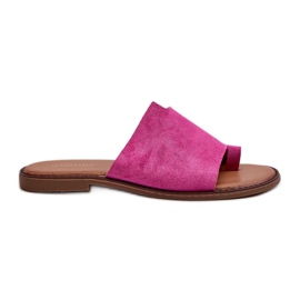 Women's Suede Flip-Flops Fuchsia Amite pink Women's Suede Flip-Flops Fuchsia Amite pink