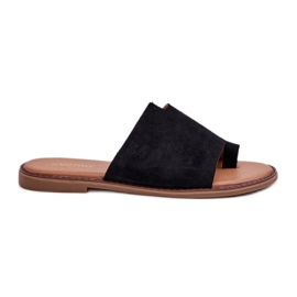 Women's Black Amite Suede Flip-Flops