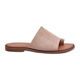 Women's Suede Flip-Flops Beige Amite Women's Suede Flip-Flops Beige Amite