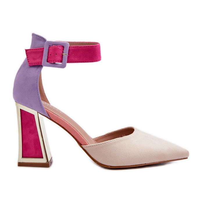 Suede Pumps on a High Heel Multicolor Lodho multicolored