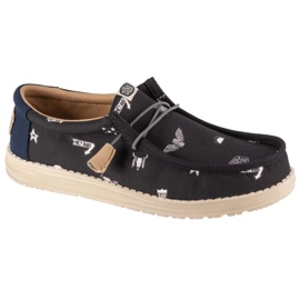 Hey Dude Wally Stars N Skulls Print M 41284-001 shoes black
