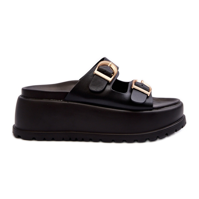 Women's Flip-Flops on a Massive Platform Black Mililena