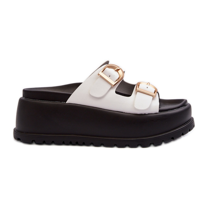 Women's Flip-Flops On A Massive Platform, White Mililena