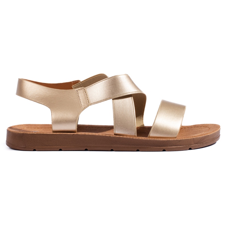 Women's gold slip-on sandals golden
