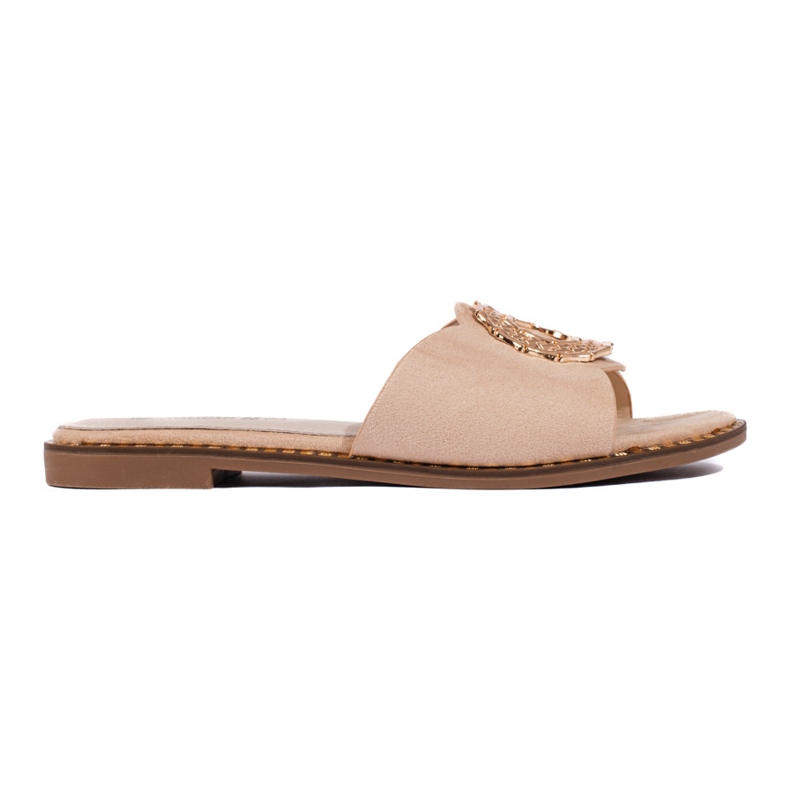 Goodin Women's beige suede slippers