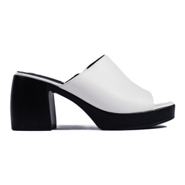 Goodin White women's high-heeled flip-flops