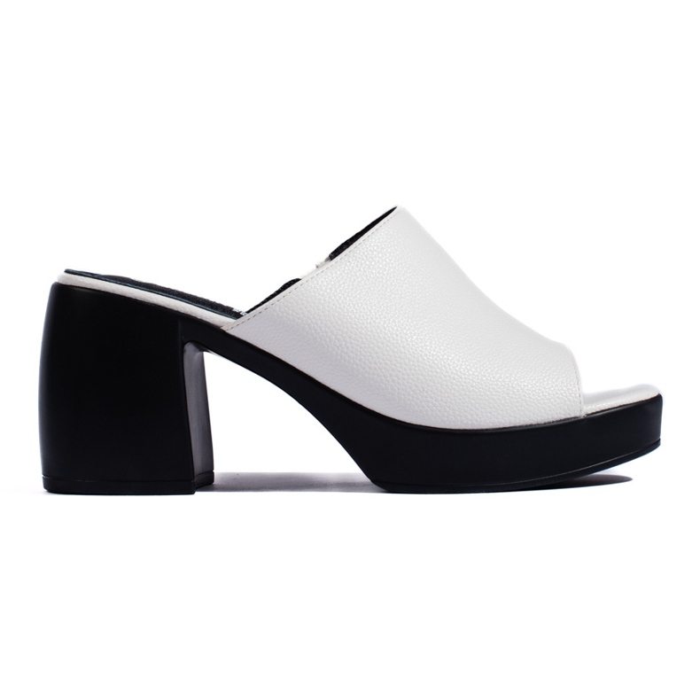 Goodin White women's high-heeled flip-flops