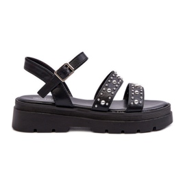 Women's Decorated Sandals Eco Leather Black Arcida