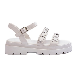 Women's Decorated Sandals Eco Leather White Arcida Women's Decorated Sandals Eco Leather White Arcida