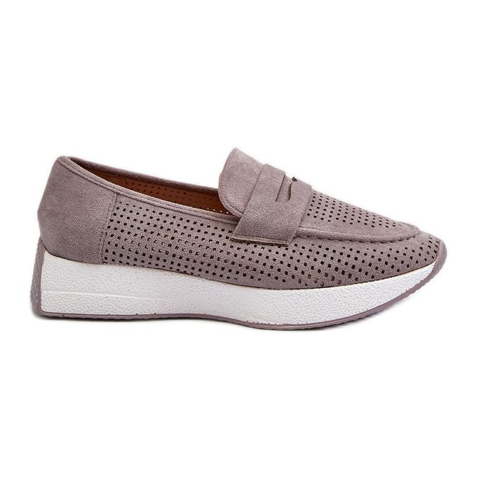 Women's Eco Suede Platform Moccasins Gray Inesqua grey