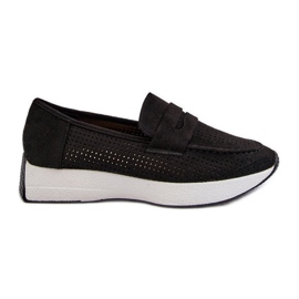 Women's Moccasins On The Platform Eco Suede Black Inesqua