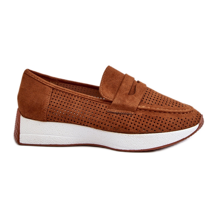 Women's Eco Suede Camel Inesqua Moccasins On The Platform brown