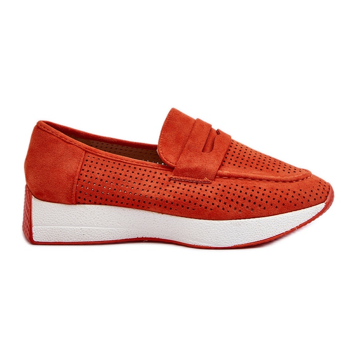 Women's Eco Suede Platform Moccasins, Orange Inesqua